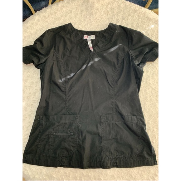 Black Peaches Scrub Top